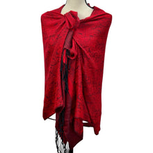 Load image into Gallery viewer, 100% Pashmina Paisley Print Fringed Wrap Scarf 76&quot;
