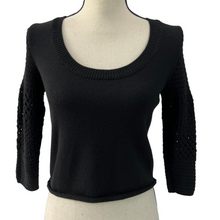 Load image into Gallery viewer, Vtg Benetton Knit Black Cropped Wool Sweater Size Small
