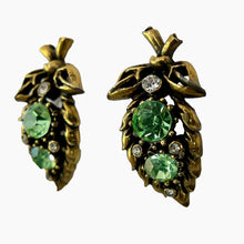 Load image into Gallery viewer, Vintage 60s Coro Leaf Clip on Mid-Century Women&#39;s Earrings 1 1/4&quot;
