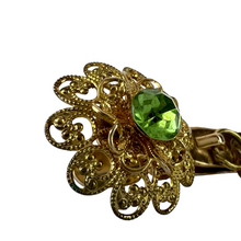 Load image into Gallery viewer, Vintage King&#39;s Key Finder Gold Filigree Keychain Clip
