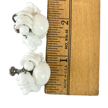 Load image into Gallery viewer, Mid Century Milk Glass Screw Back Earrings Made in Japan
