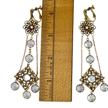 Load image into Gallery viewer, Vintage Austrian Crystal Chandelier Clip on Earrings
