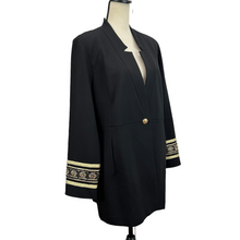 Load image into Gallery viewer, Chico&#39;s Gold Embroided Blazer Jacket Size 2
