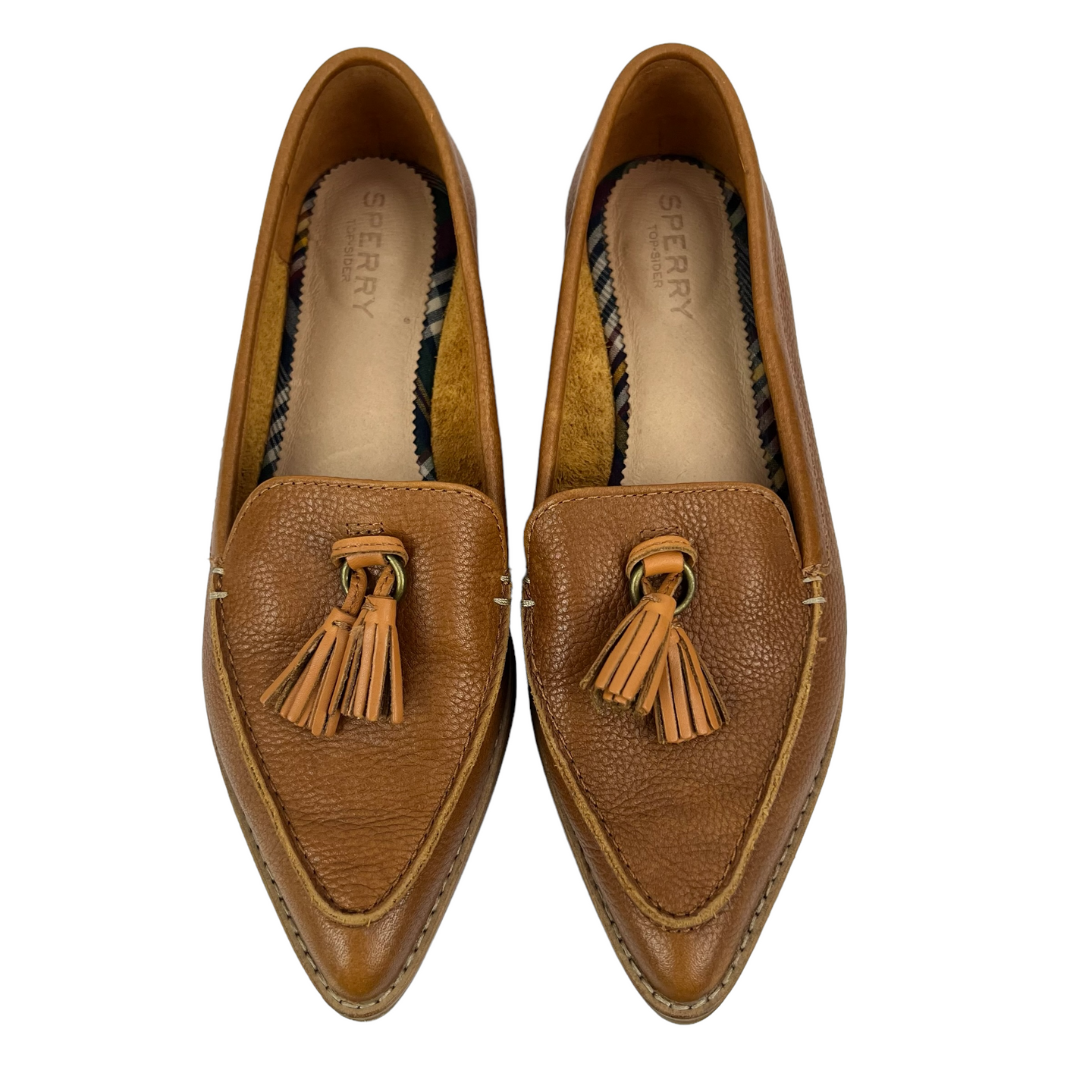 Sperry Top-Sider Saybrook Slip on Tan Leather Loafer with Tassels - Size 7.