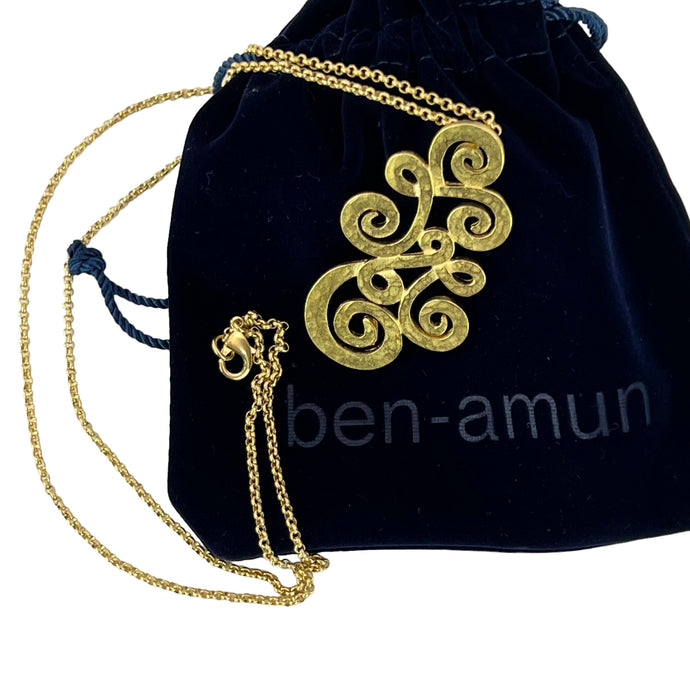 Ben Amun Pendant Necklace 24K Electroplated Gold Metropolitan Museum of Art. Wearable art.
