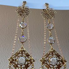 Load image into Gallery viewer, Vintage Austrian Crystal Chandelier Clip on Earrings
