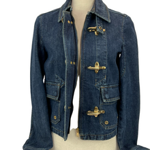 Load image into Gallery viewer, Lauren Denim Jacket with Horse Bit Button Closure Size XS
