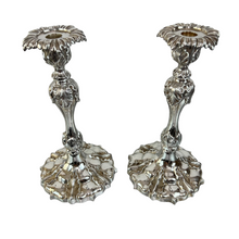 Load image into Gallery viewer, Vintage Pair Ornate Silver Candlestick Holders

