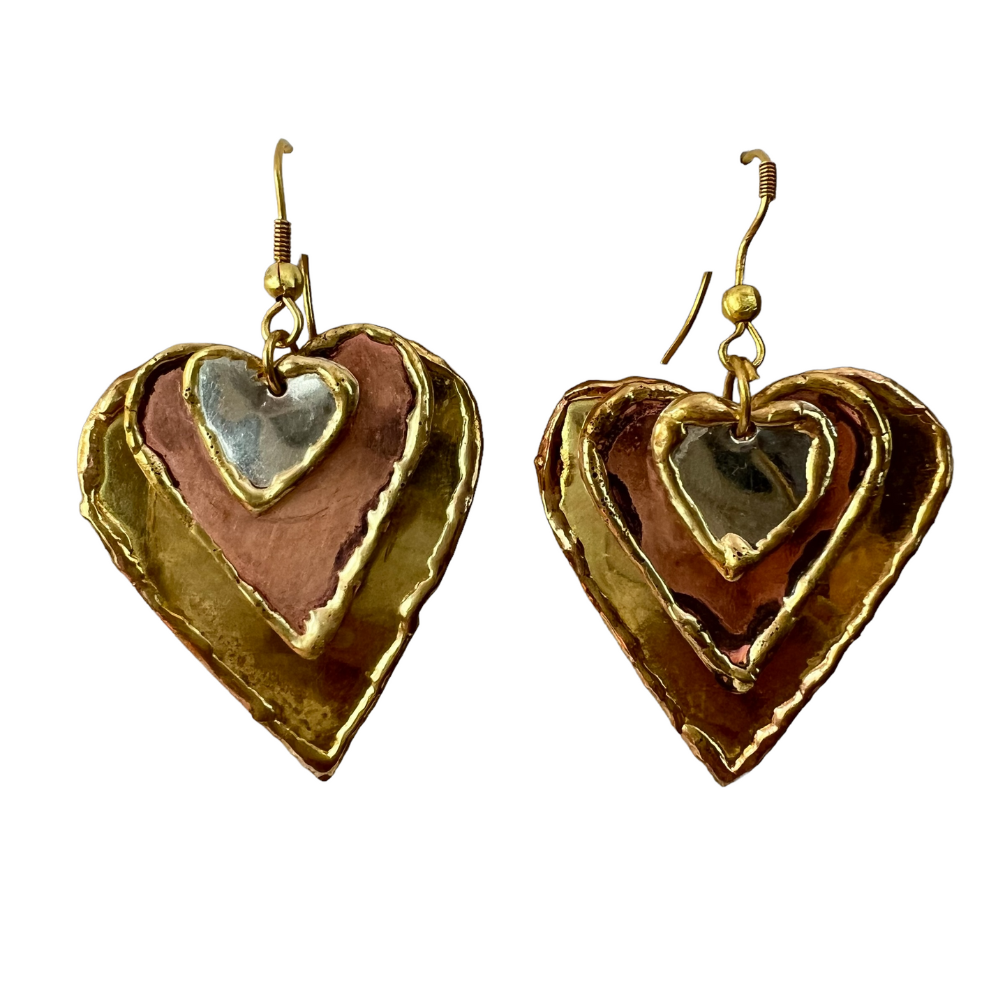 Vintage Dangle Heart Earrings