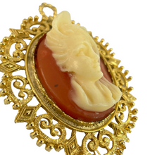 Load image into Gallery viewer, Vintage Raised Profile Cameo Pendant
