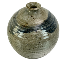 Load image into Gallery viewer, Signed Round Glazed Stoneware Pottery Vase
