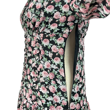 Load image into Gallery viewer, Mable Floral V-neck Puff Sleeve Ruffle Dress Size Small
