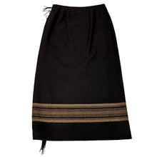 Load image into Gallery viewer, Dana Buchman Long Wool Wrap Pencil Skirt with Fringe Size 10
