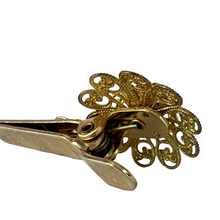 Load image into Gallery viewer, Vintage King&#39;s Key Finder Gold Filigree Keychain Clip
