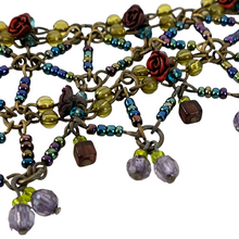 Load image into Gallery viewer, Vintage Hand-Beaded Glass Bead Bib Necklace
