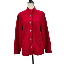 Load image into Gallery viewer, Vintage Talbots Petites Red Wool Sweater Jacket Size Medium
