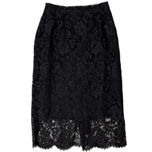 Load image into Gallery viewer, Bill Burns Black Lace Pencil Women Skirt Size 8 Waist 28&quot;
