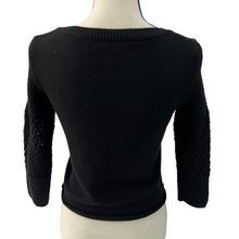 Load image into Gallery viewer, Vtg Benetton Knit Black Cropped Wool Sweater Size Small
