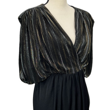 Load image into Gallery viewer, Vintage Pleat Shoulder Metallic Top Dress Size Small
