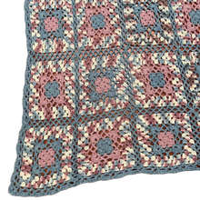 Load image into Gallery viewer, Wool Knit Granny Square Afghan Blanket  86 x52
