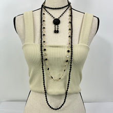 Load image into Gallery viewer,  Long black Flapper girl necklace.
