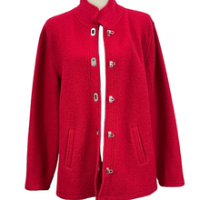 Load image into Gallery viewer, Vintage Talbots Petites Red Wool Sweater Jacket Size Medium

