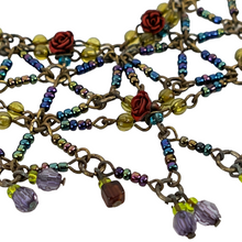 Load image into Gallery viewer, Vintage Hand-Beaded Glass Bead Bib Necklace
