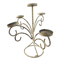 Load image into Gallery viewer, Vintage Whimsical 5 pillar candelabra set
