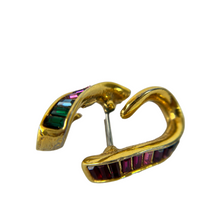 Load image into Gallery viewer, 80s Roman Rainbow Baguette Earrings
