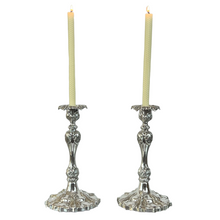 Load image into Gallery viewer, Vintage Pair Ornate Silver Candlestick Holders
