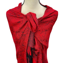 Load image into Gallery viewer, 100% Pashmina Paisley Print Fringed Wrap Scarf 76&quot;
