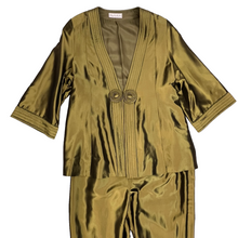 Load image into Gallery viewer, Vintage Silk Taffeta Metallic Pantsuit Size XL
