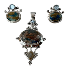 Load image into Gallery viewer, Blue Pendant &amp; Earrings Fashion Jewelry Set
