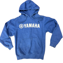 Load image into Gallery viewer, Yamaha Blue Hoodie Size Small. Chest 38 inches. 55% cotton 45% polyester. RN 99052. Yamaha, Team Blue. Brap brap.  Pre-owned condition.  Processed within 1 business day (not included in shipping carrier’s estimated arrival time). Tracking uploaded immediately upon shipment.
