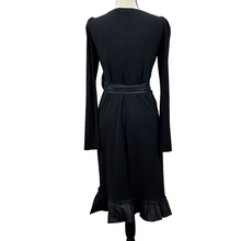 Load image into Gallery viewer, Vera Wang Purple Label Jersey Wrap Dress w Taffeta Ruffle Hem Size 8
