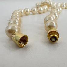 Load image into Gallery viewer, Vintage Costume Knotted Pearl Necklace with Gold Closure 17.5&quot;
