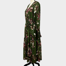 Load image into Gallery viewer, Taylor Floral Print V-Neck Dress Green Size 12
