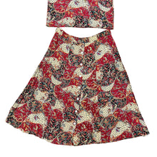 Load image into Gallery viewer, 90s Rayon Paisley A-Line Skirt w Pockets and Top Set Size 10
