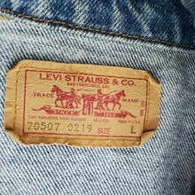 Load image into Gallery viewer, 80s Levi&#39;s Stone Washed Denim Trucker Jacket - Size Large Chest 48&quot;
