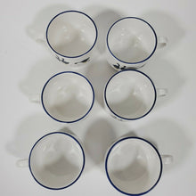 Load image into Gallery viewer, Vintage Rosenthal Netter Blue Geese Goose 6 Soup Mugs W 4.25&quot; x H 3&quot;
