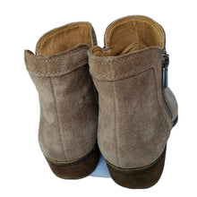 Load image into Gallery viewer, Lucky Brand Suede Ankle Booties w Side Zippers, Tan - Size 6.5

